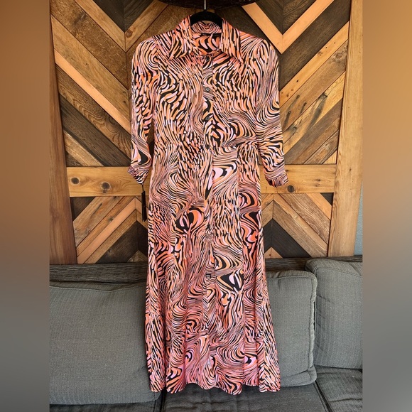 NWT Pinko Button Down Long Dress Size 36 or Small - Picture 6 of 13